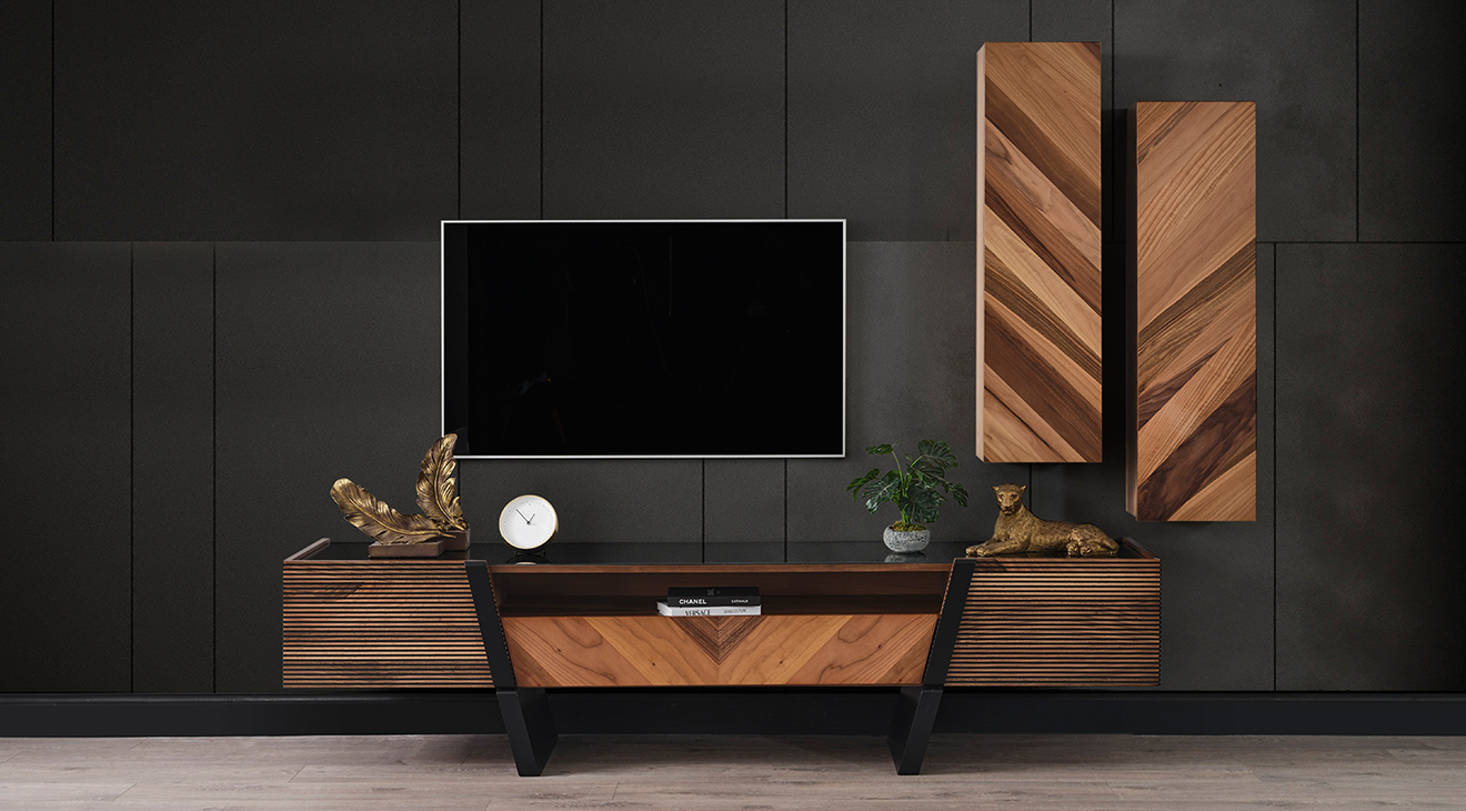 Bugatti Walnut Modern TV Unit