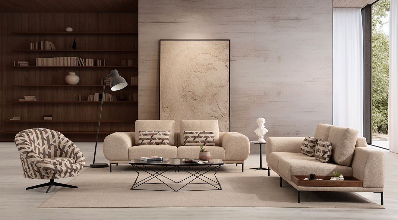Calyx Coffee Table Modern Sofa Set
