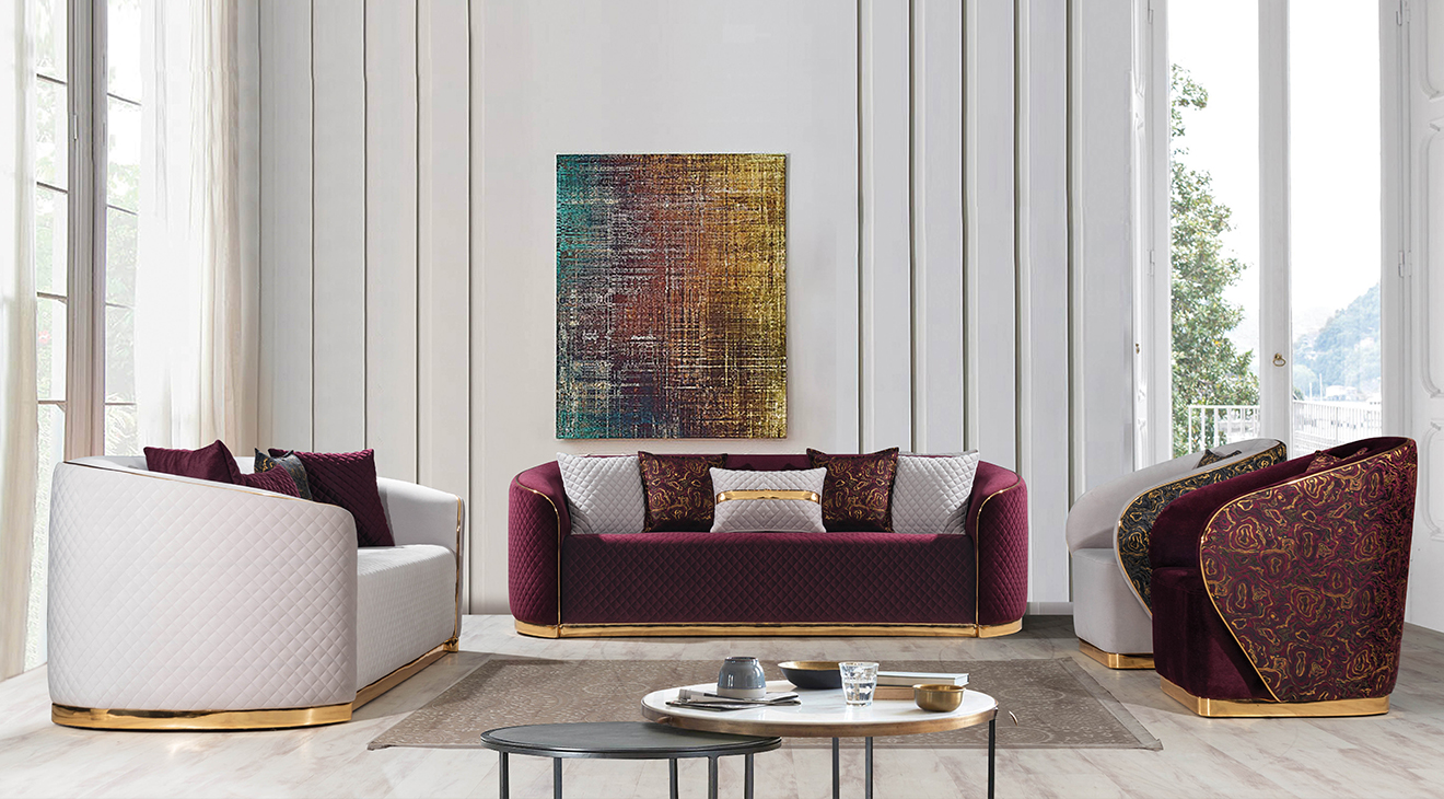 Çamlıca Gold Luxury Sofa Set 2
