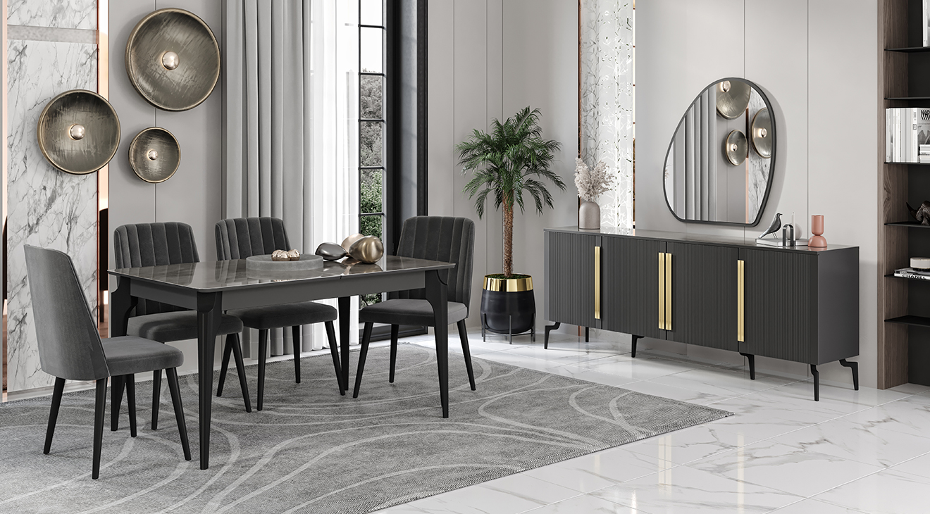 Catalca Anthracite Dining Room Set