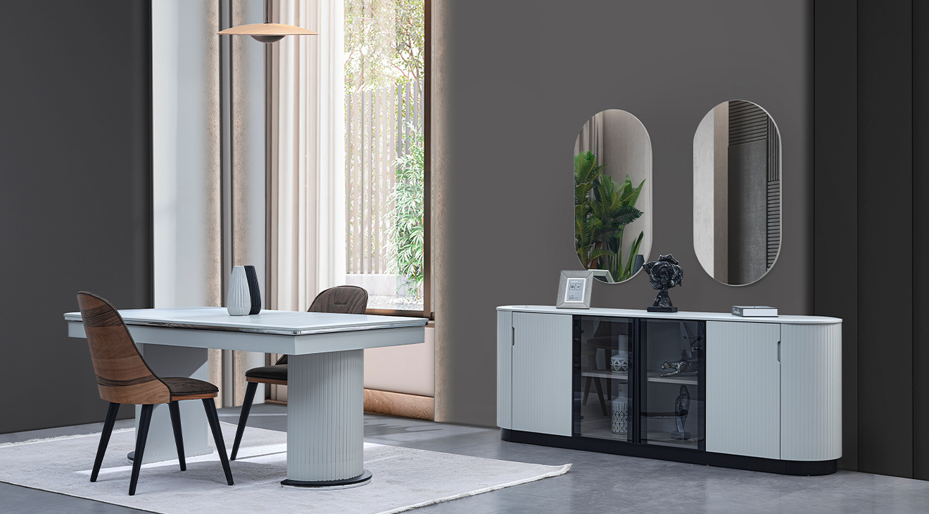 Cizgi Moonstone Dining Room Set