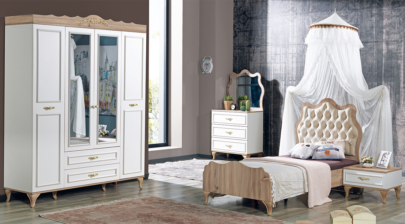 White Country Young Room Set