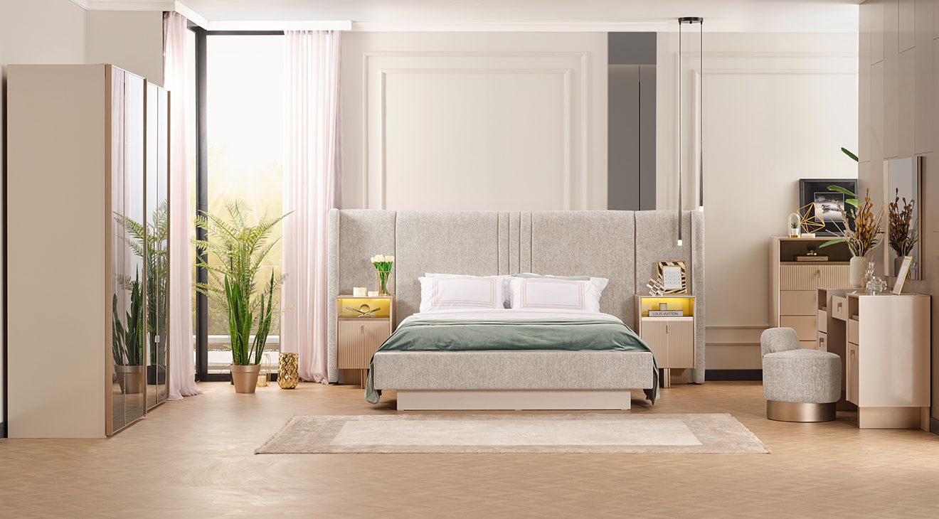 Crossline Sliding Door Bedroom Set