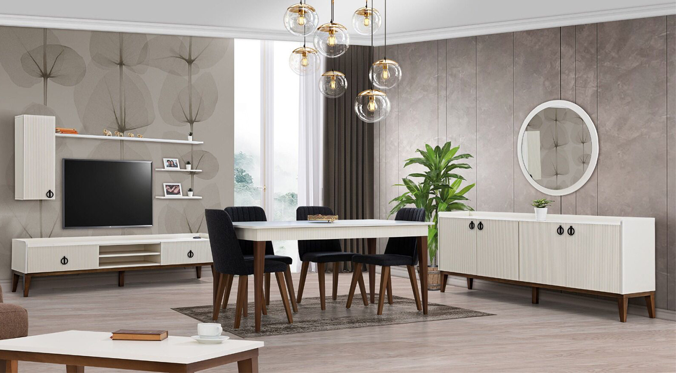 Dante Wooden Leg Dining Room Set