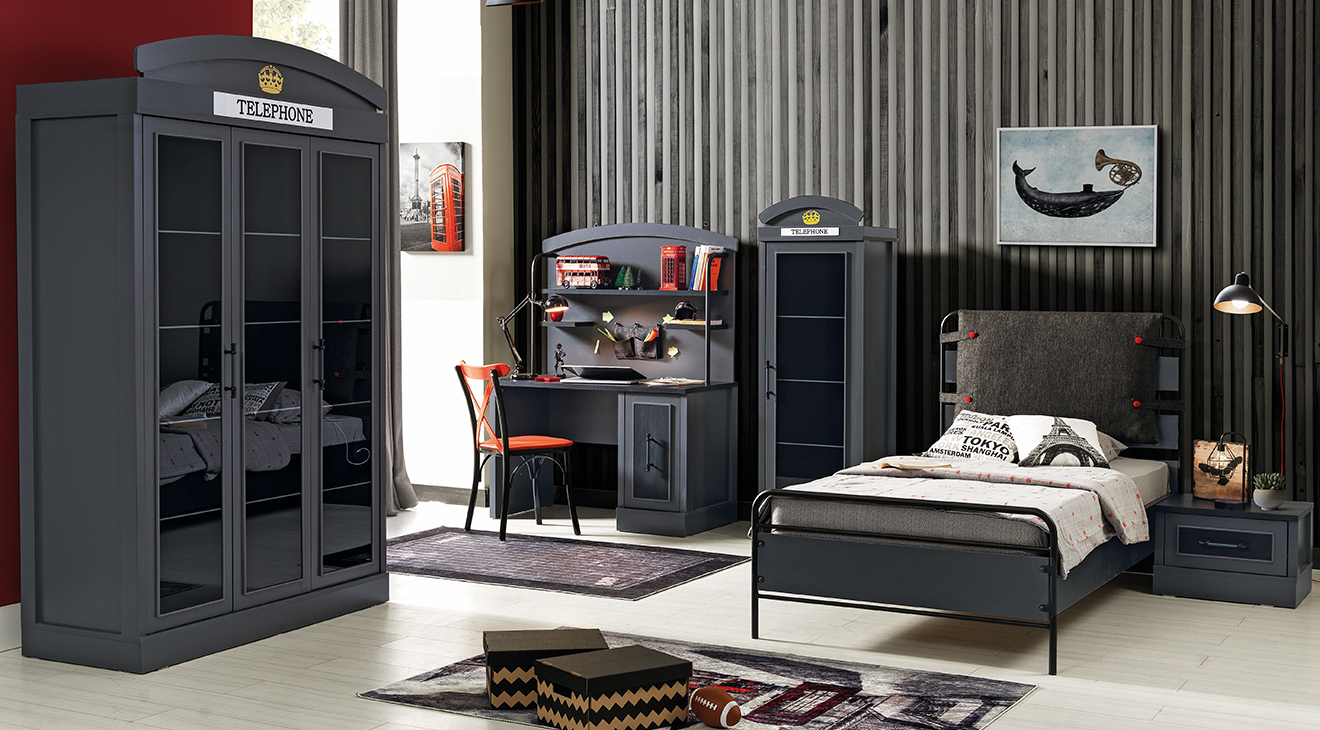 Dexter Anthracite Young Room Set