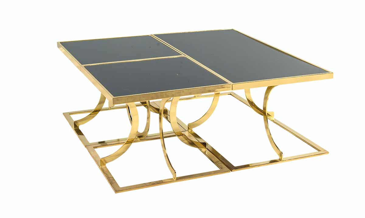 Aneta Black Gold Metal Leg Coffee Table