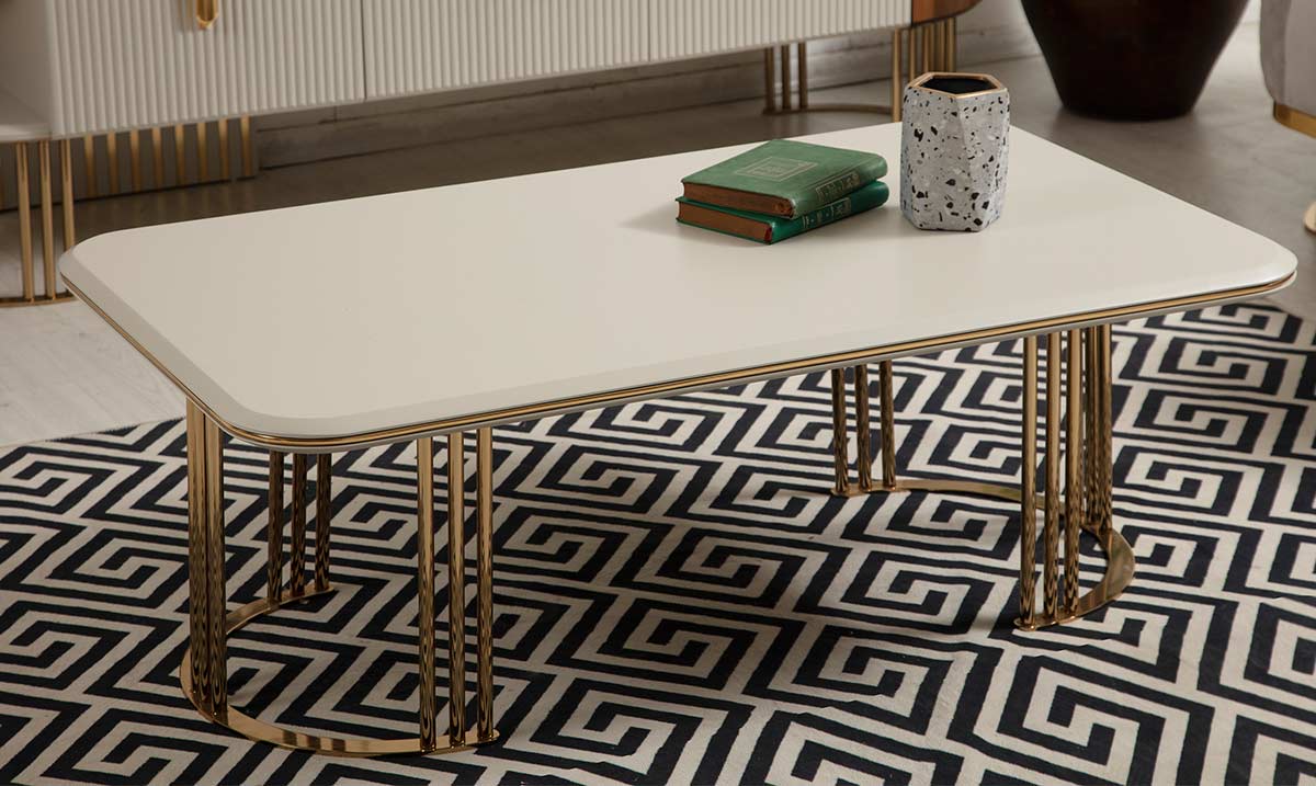 Aspendos Gold Metal Leg Coffee Table