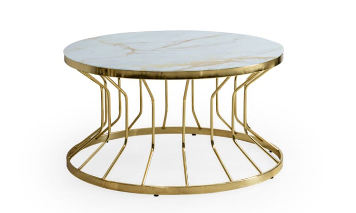 Bufala Gold Metal Leg Coffee Table