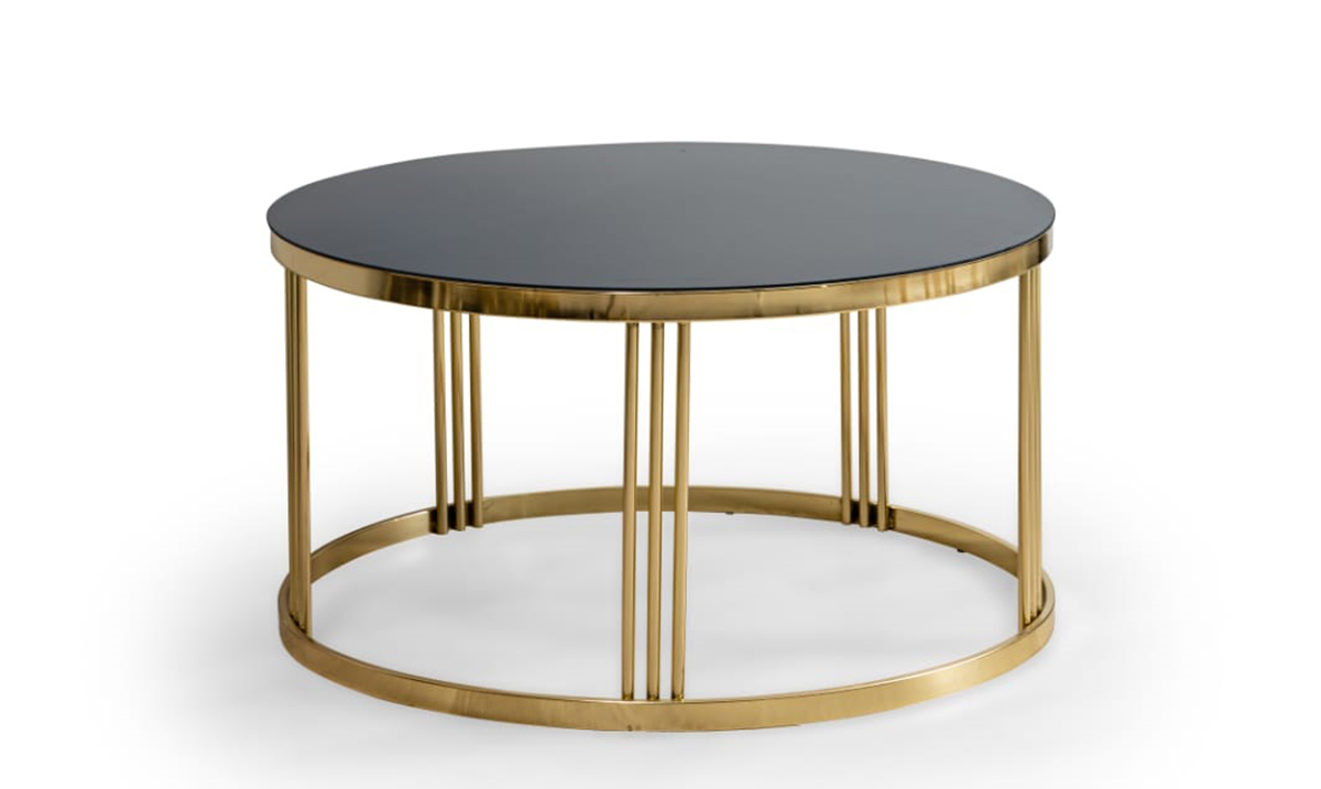 C Gold Metal Leg Coffee Table