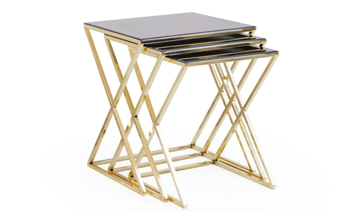 Efe Gold Metal Leg Side Table