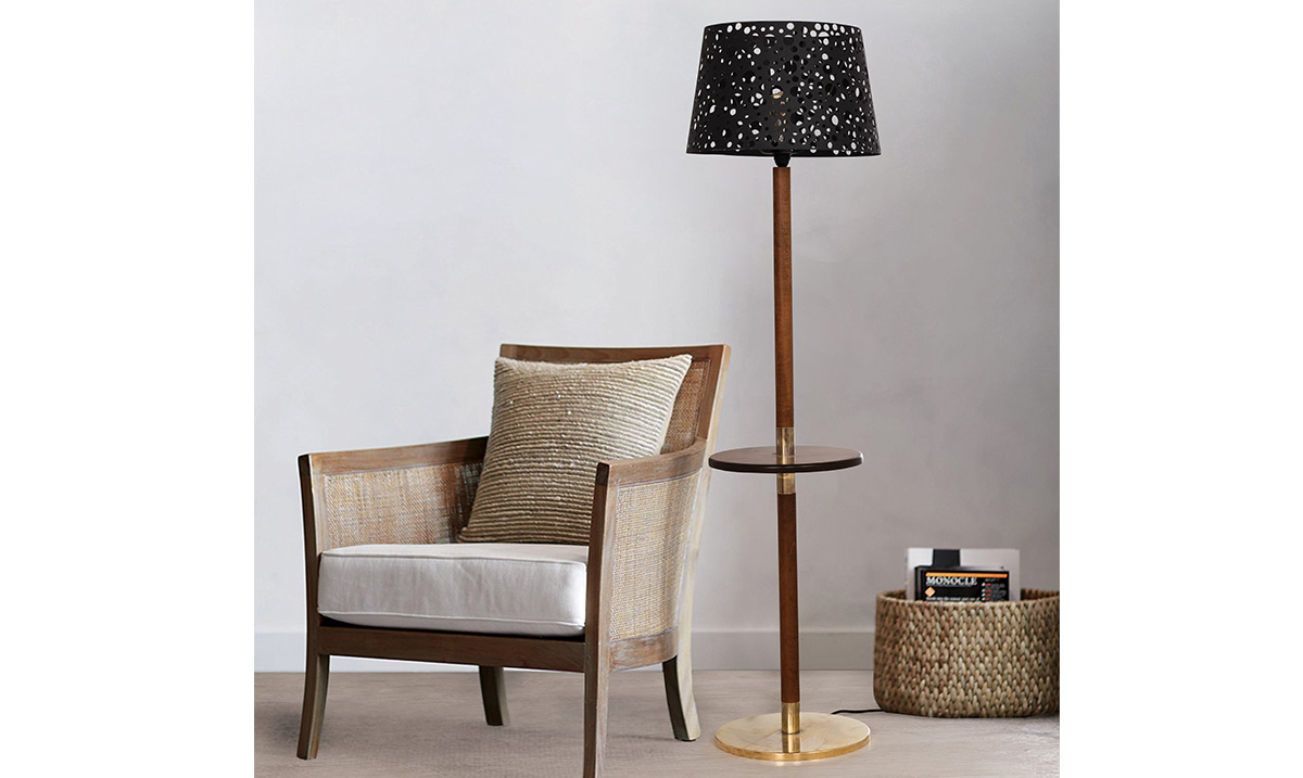 Elena Walnut Floor Lamp