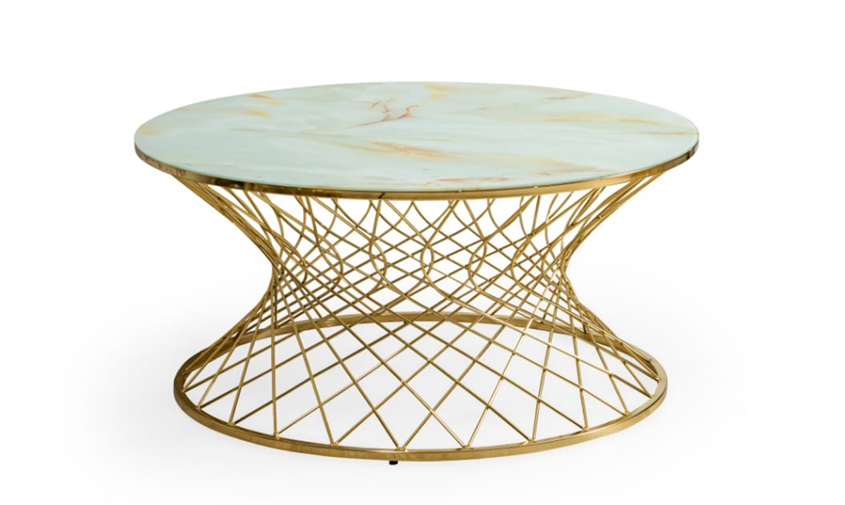 Hilton Gold Metal Leg Coffee Table
