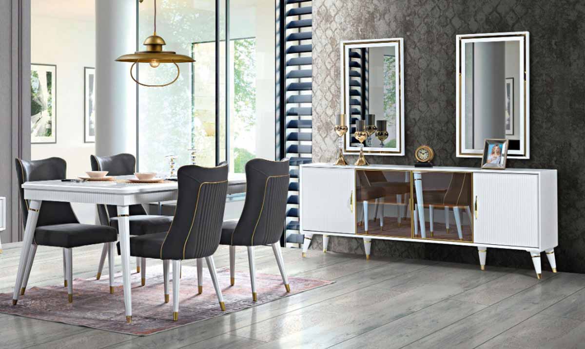 İnci White Dining Room Set