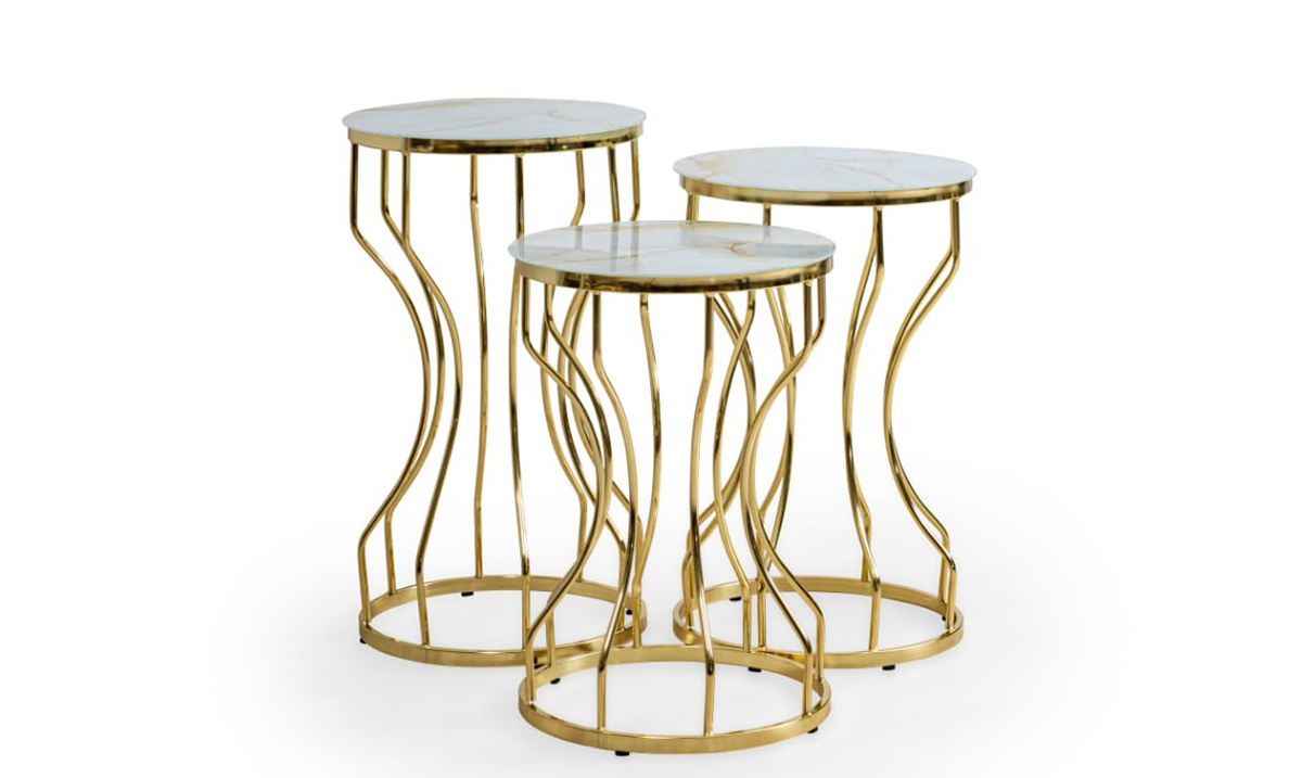 İnci Gold Metal Leg Side Table