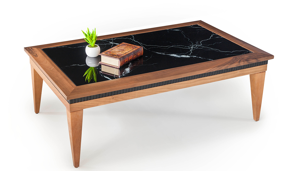 Life Black Marble Patterned Coffee Table