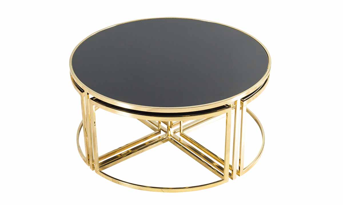 Matruşka Gold Metal Leg Coffee Table