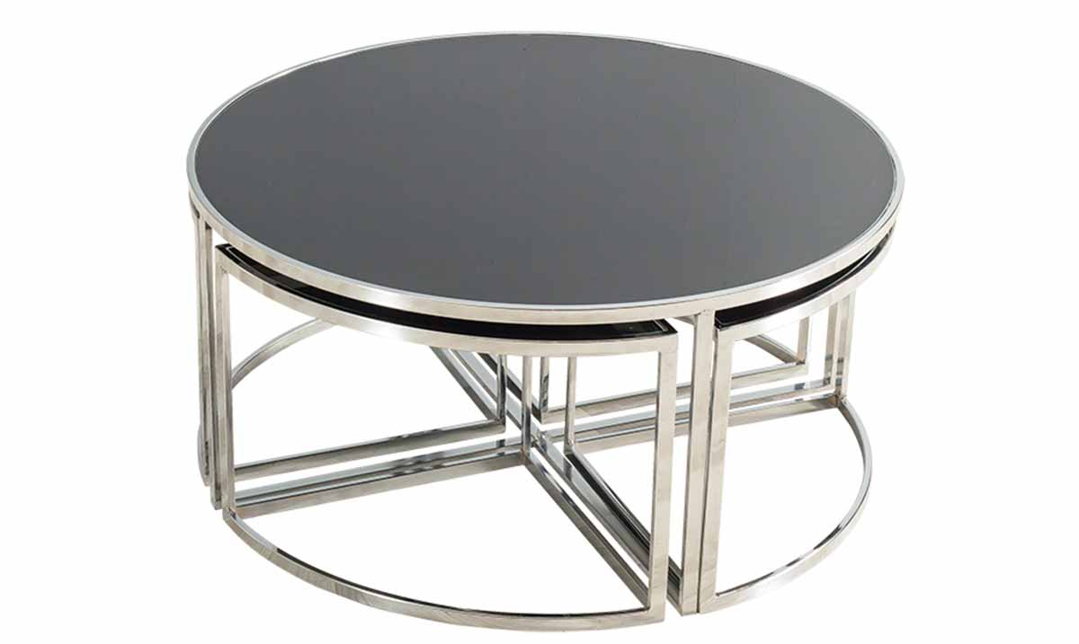 Matruşka Silver Metal Leg Coffee Table