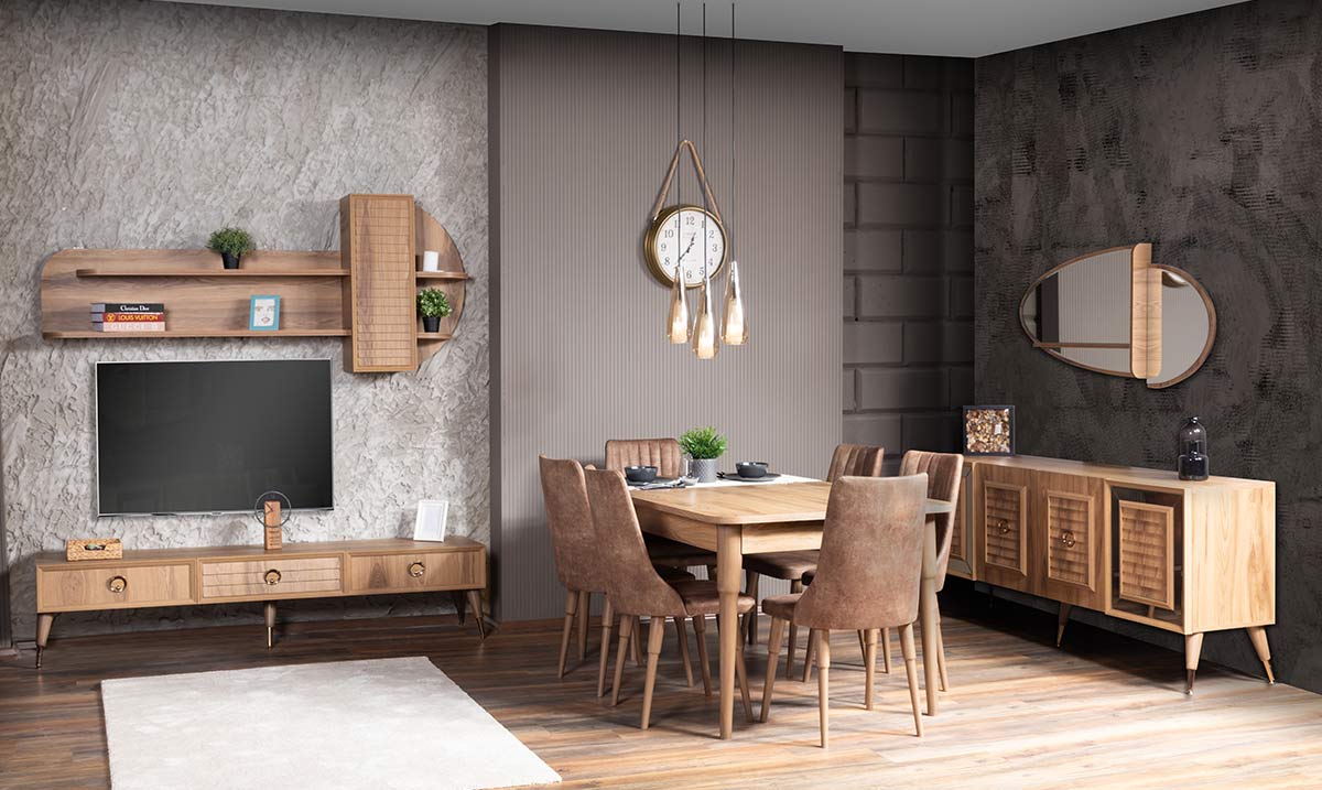 Mira Wooden Leg Dining Room Set