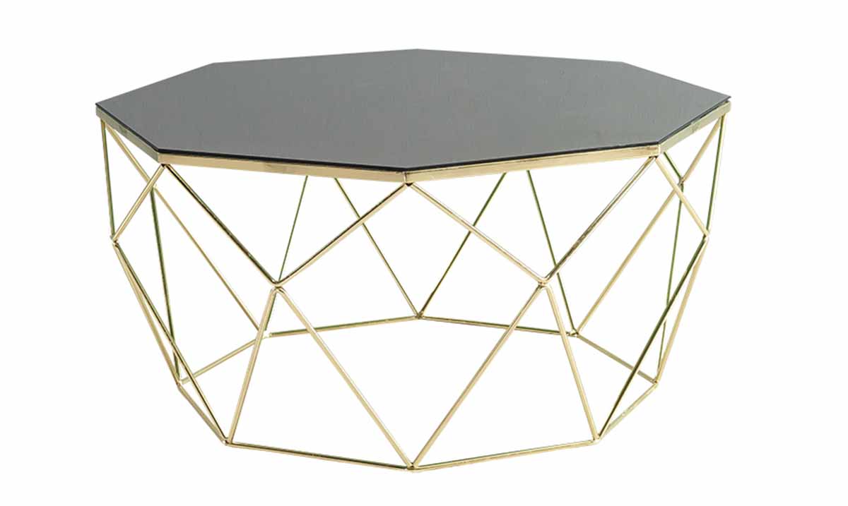 Pira Gold Metal Leg Coffee Table