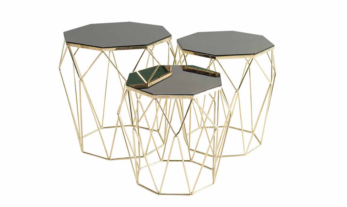 Pira Gold Metal Leg Side Table