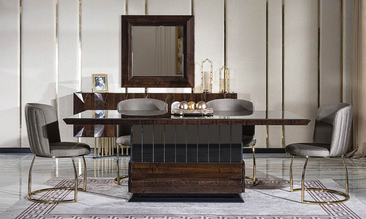Prada Metal Leg Dining Room Set