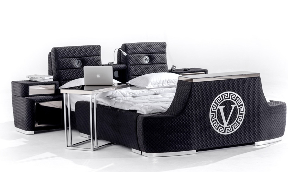 Versace Black Tv Mekanizmalı Akıllı Karyola