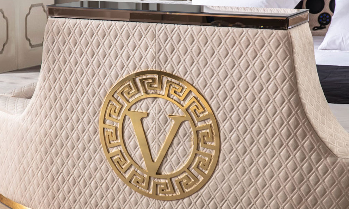 Versace Krem Tv Mekanizmalı Masajlı Akıllı Karyola