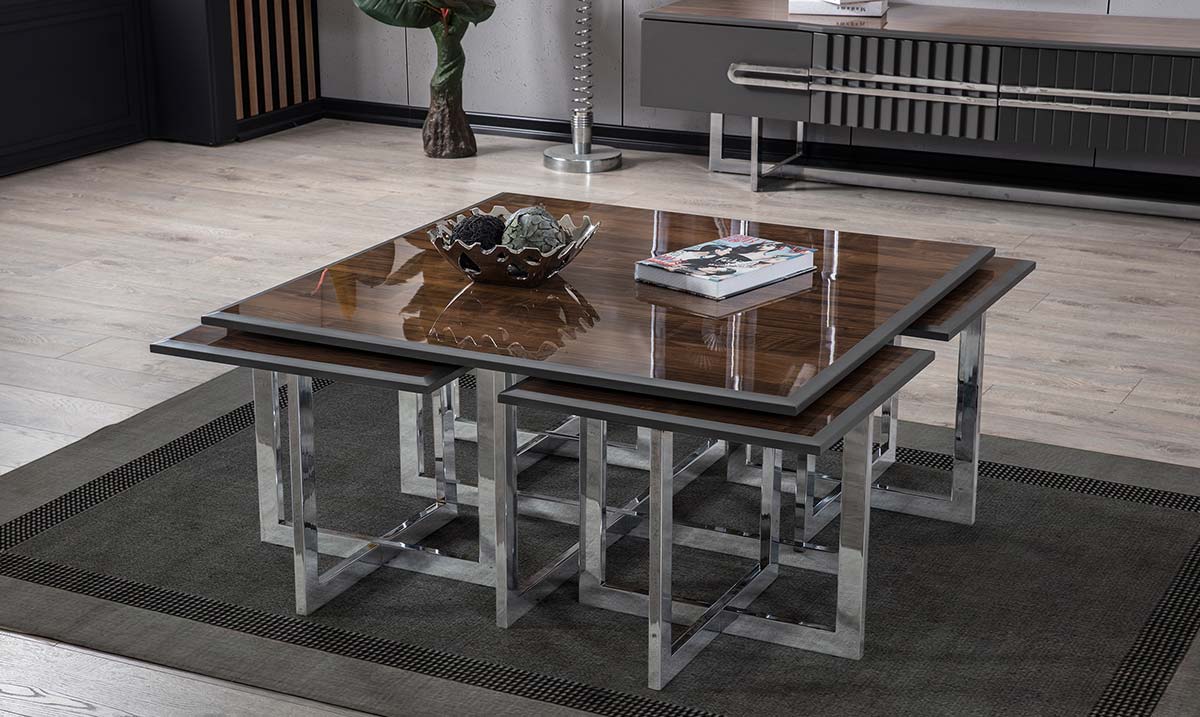 Zala Anthracite Metal Leg Coffee Table