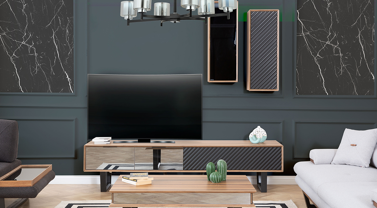 Efes Walnut Modern Tv Unit