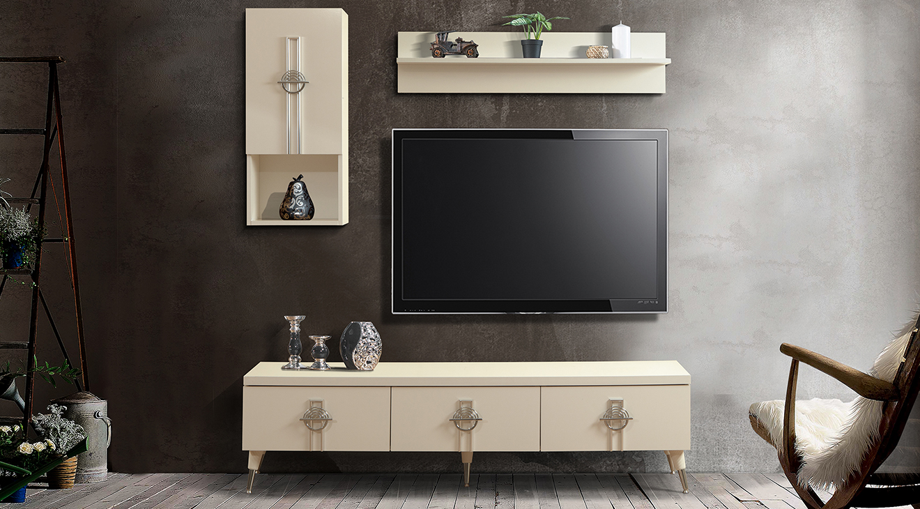 Ege Moonstone Silver Tv Unit