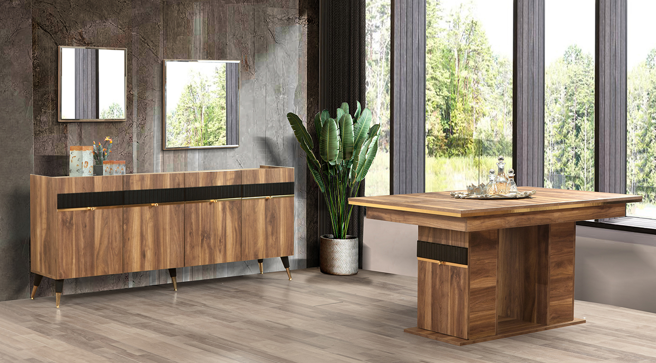 Elite Walnut Dining Room Set