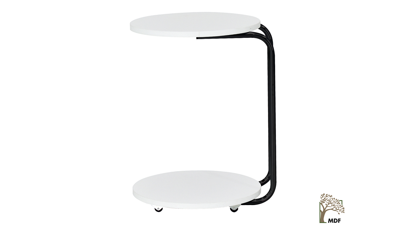 Emr Wheeled White Side Table