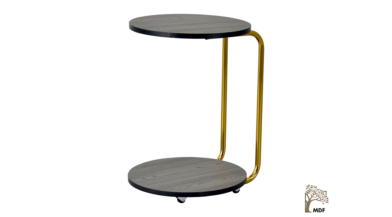 Emr Wheeled Gold Side Table