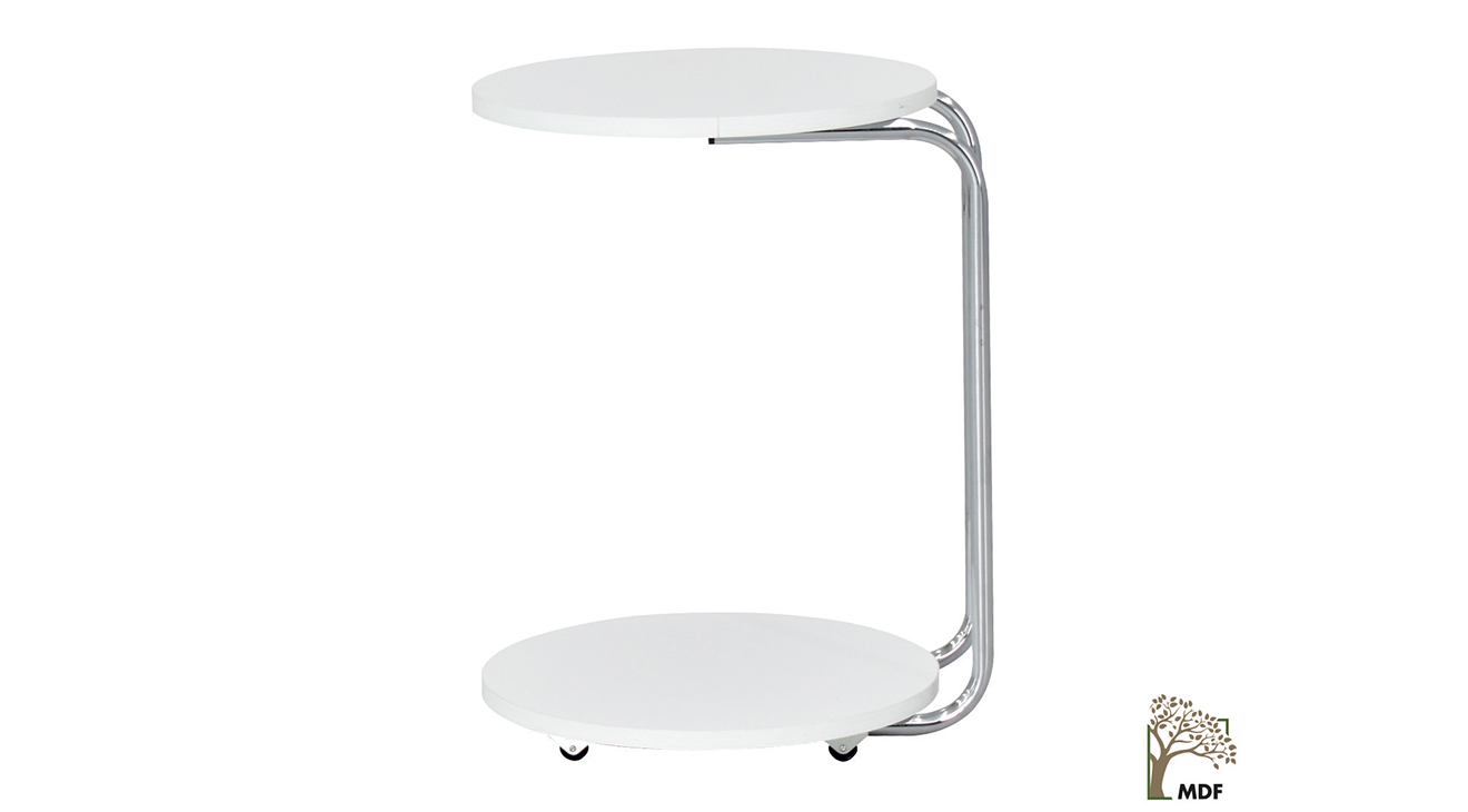 Emr Wheeled White Side Table 2