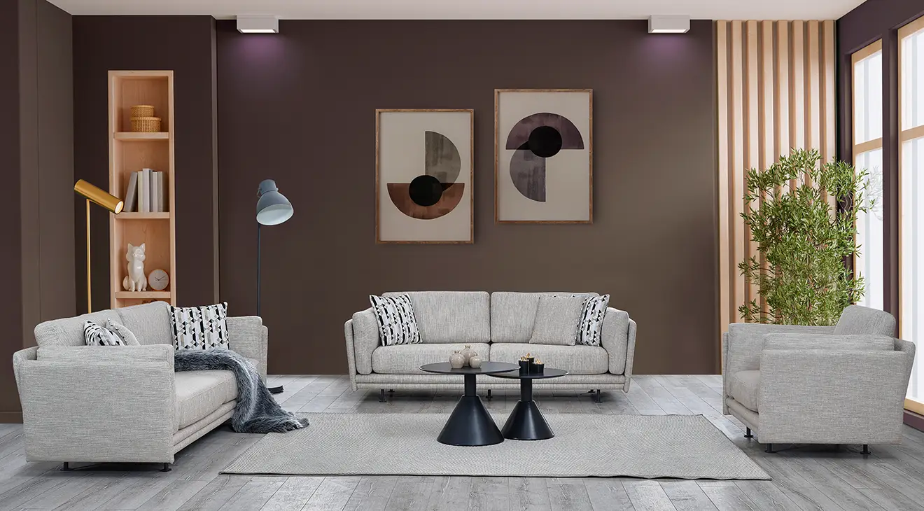 Enter Metal Leg Sofa Set