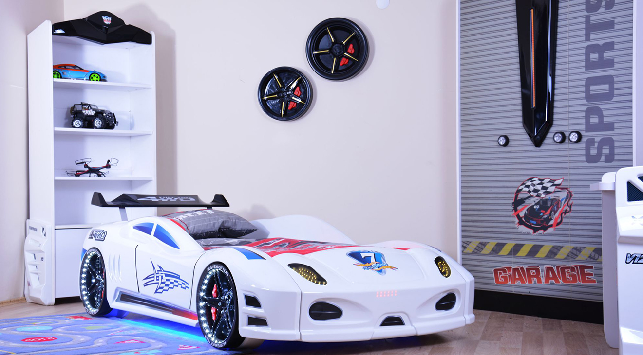 Enzo White Car Bed