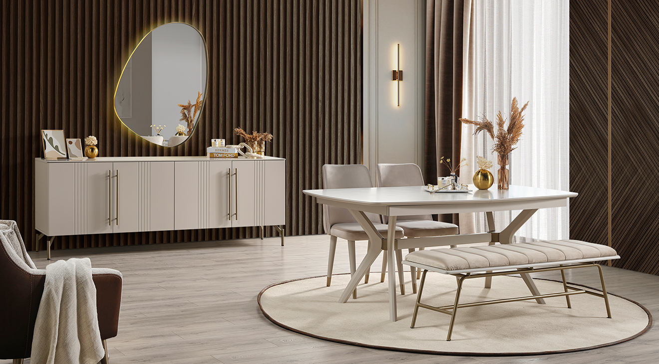Eva Moonstone Modern Dining Room Set