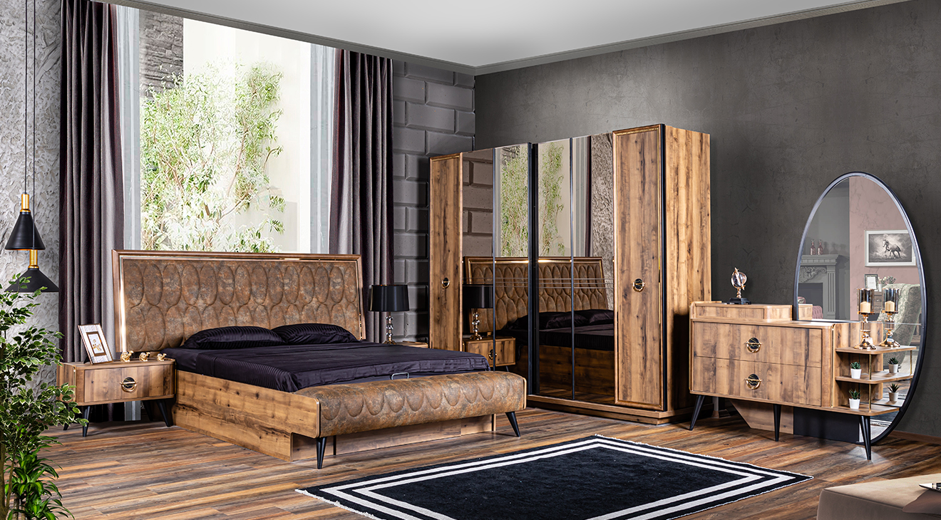Ezel Sliding Door Bedroom Set