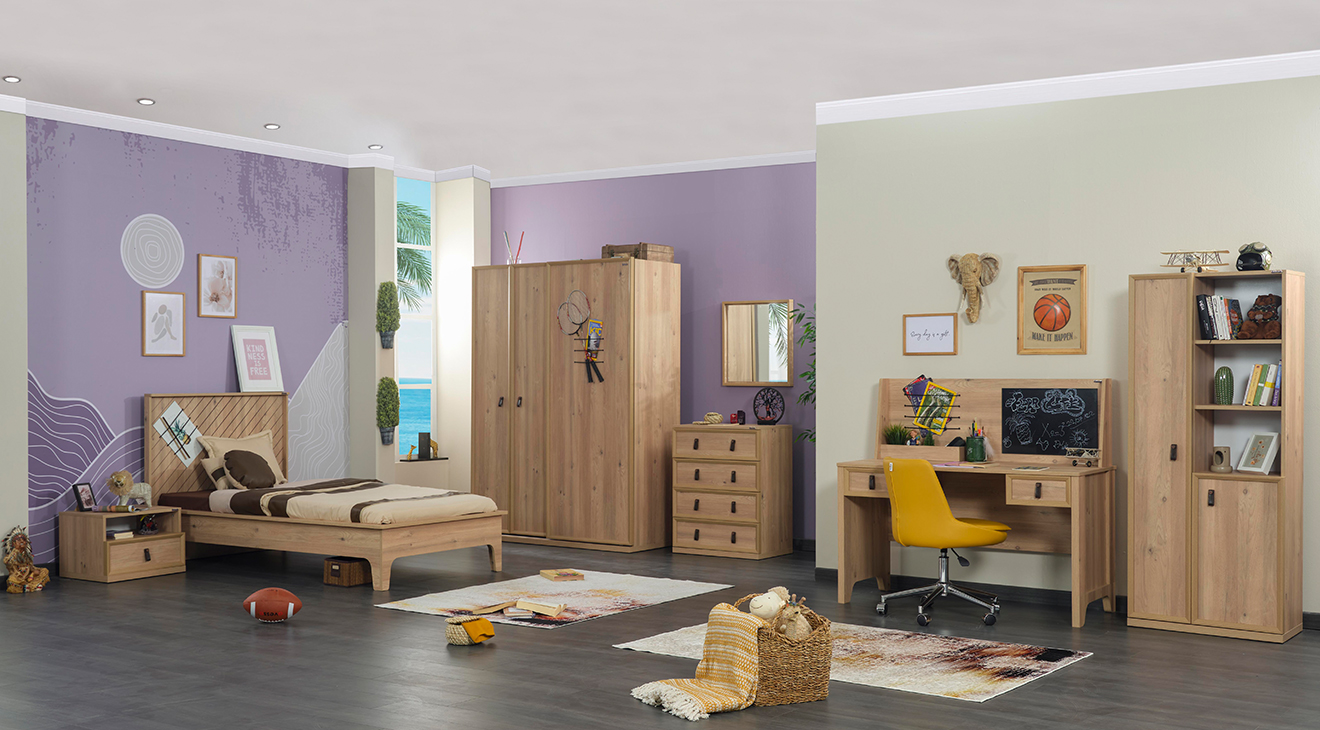 Flora 3 Doors Young Room Set