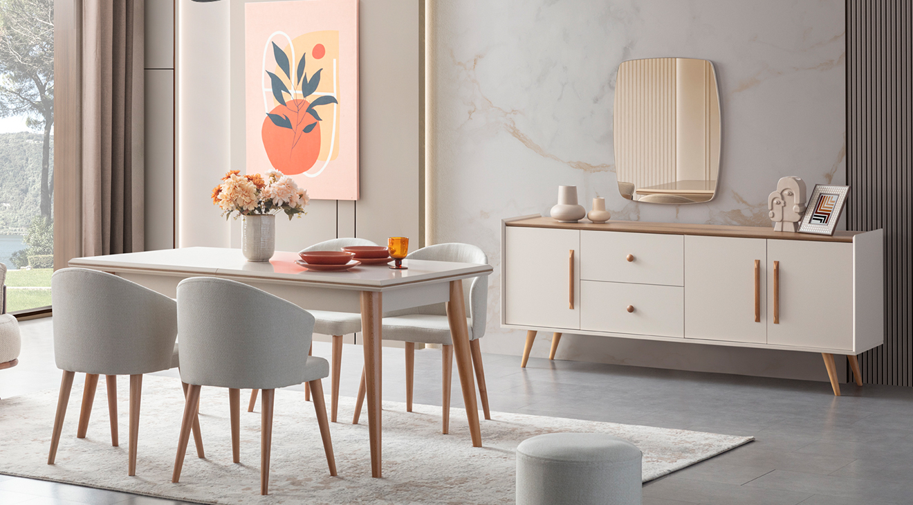 Giza Wooden Leg Dining Room Set