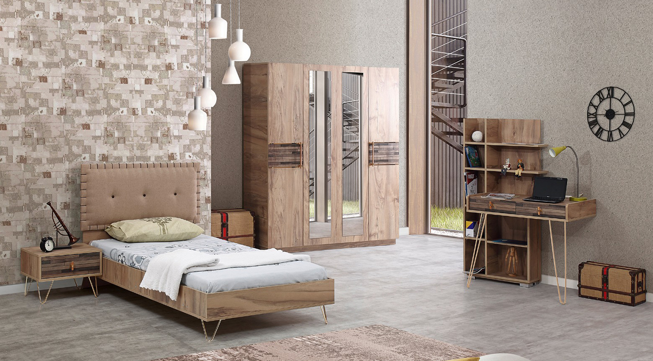 Gold 4 Door Young Room Set