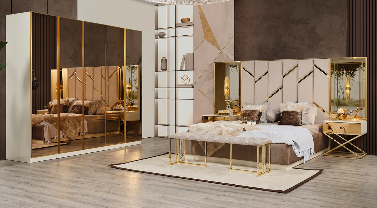 Gold 5-Door Bedroom Set