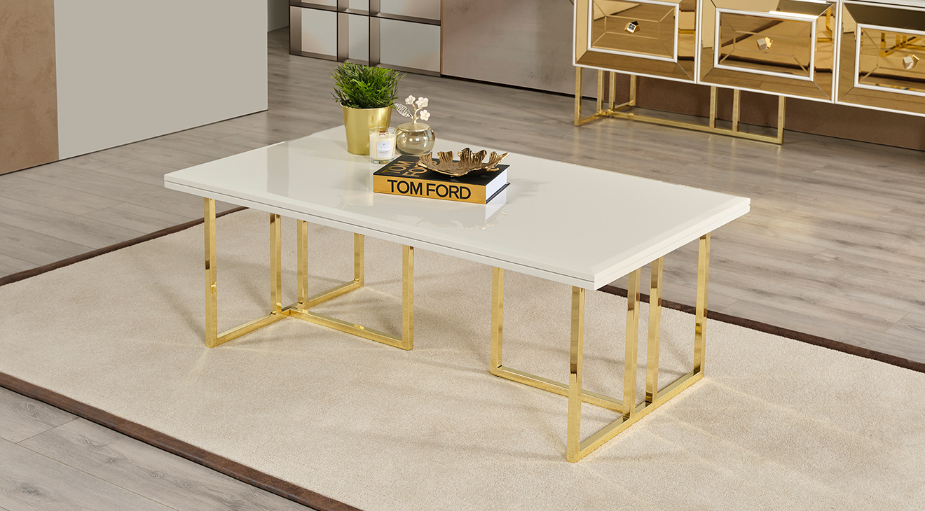 Gold Metal Leg Coffee Table