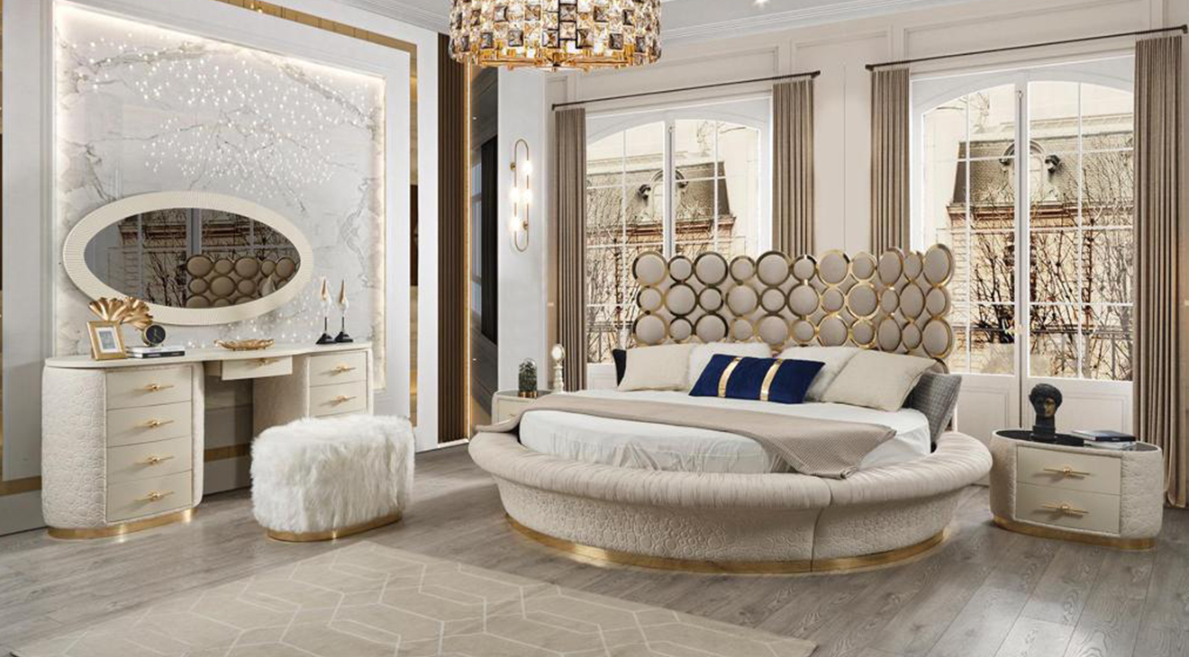 Gold Point Round Double Bedstead Set