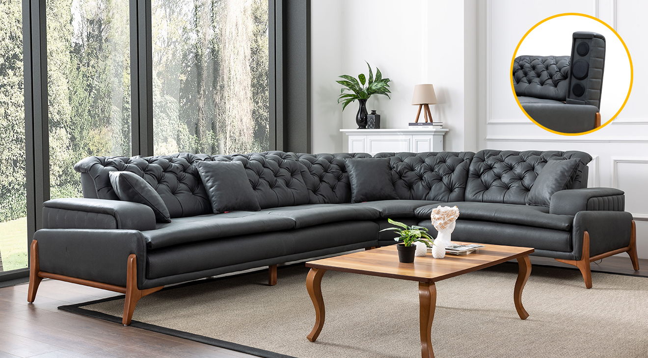 Granada Sound System Corner Sofa Set
