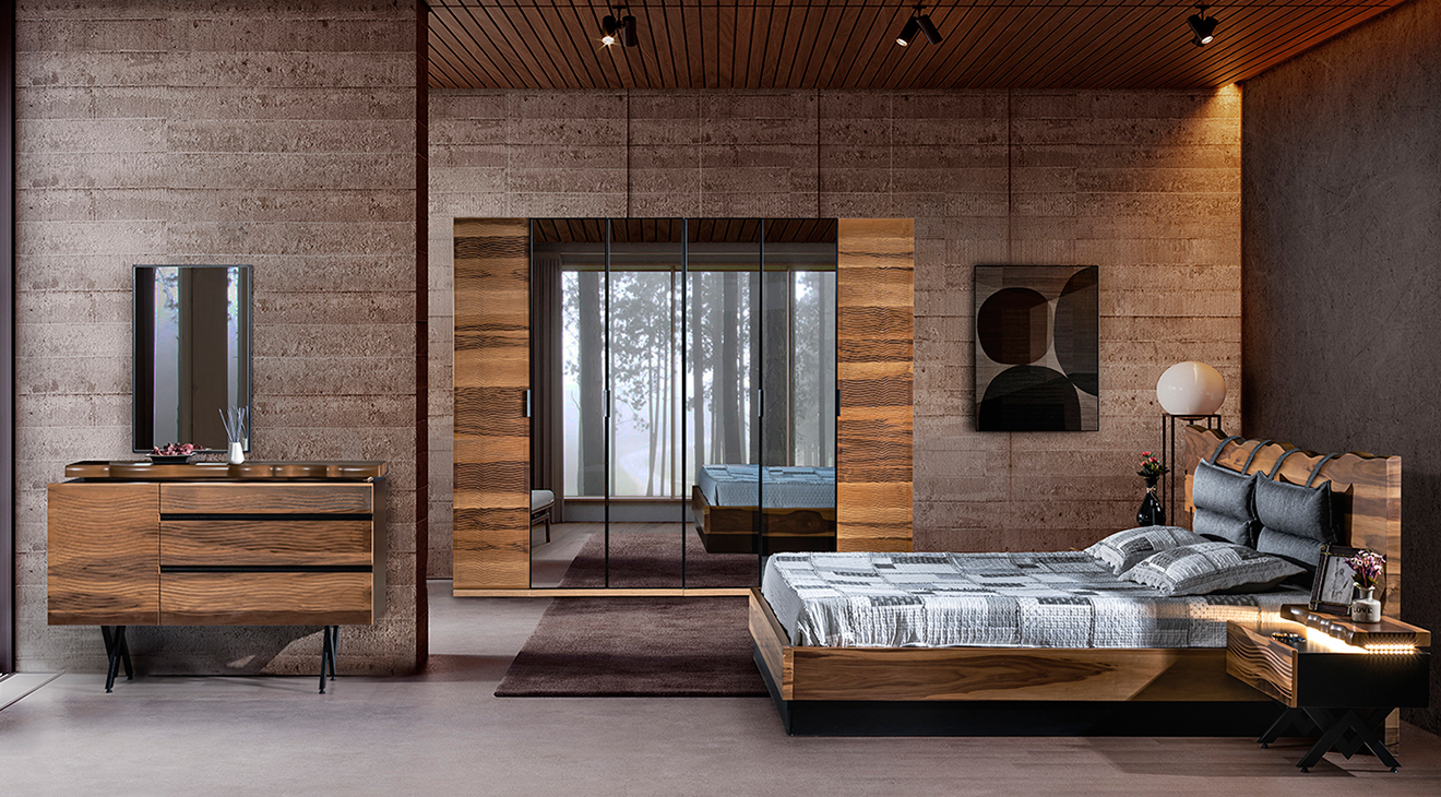Greenwich 6-Door Walnut Bedroom Set