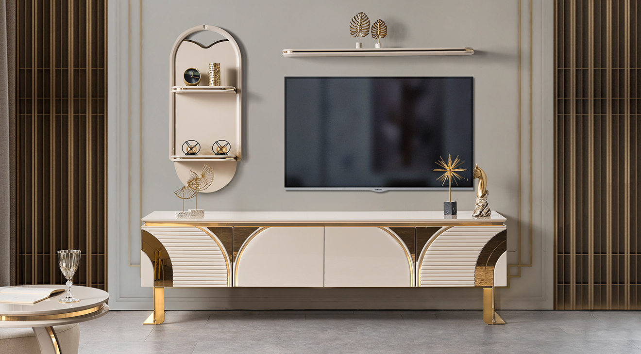 Imaj Gold Metal Leg Tv Unit