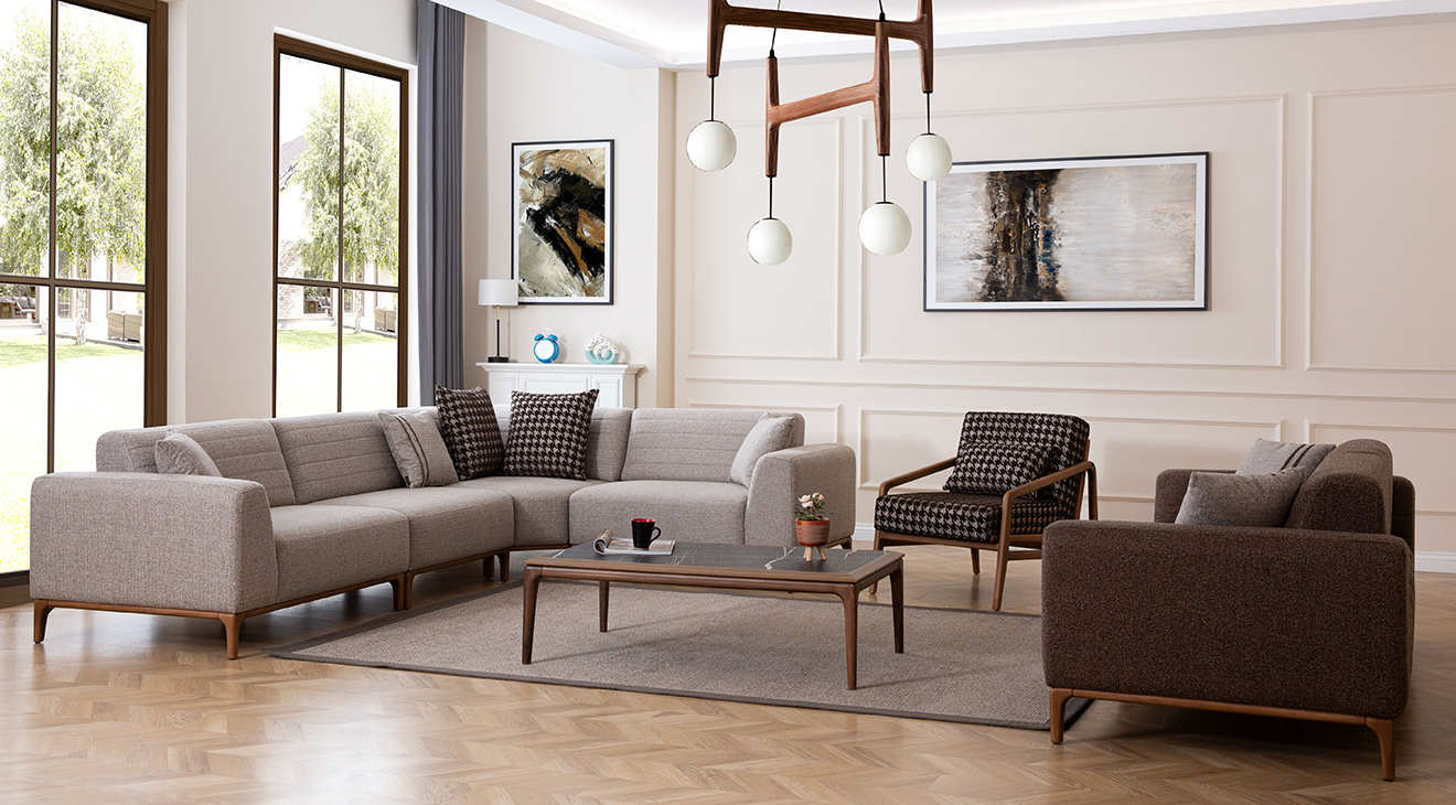 İnci Modern Corner Sofa Set