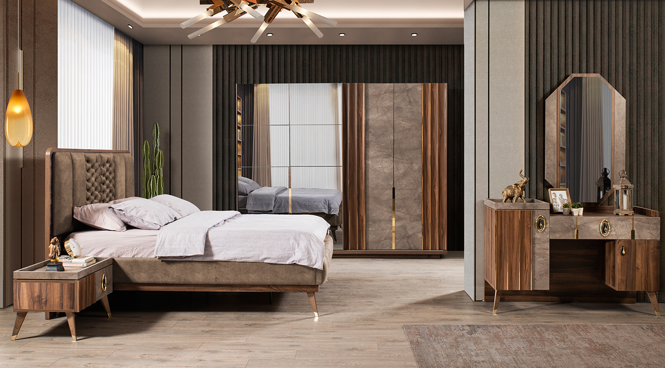 Ipek Sliding Door Bedroom Set