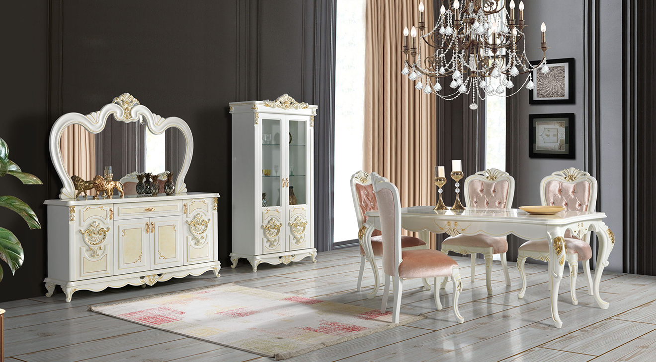 Istanbul Wooden Leg Avangarde Dining Room Set